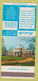 Matchbook Cover - Monticello Thomas Jefferson Jewelery Store 30 Strike