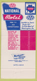 Matchbook Cover - National Motel Washington PA 30 Strike