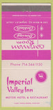 Matchbook Cover - Imperial Valley Inn Motor Hotel Brawley CA 30 Strike