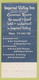 Matchbook Cover - Imperial Valley Inn Motor Hotel Brawley CA 30 Strike