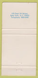 Matchbook Cover - The Blue Angel New York City 30 Strike