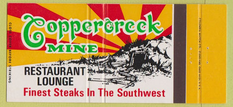 Matchbook Cover - Copper Creek Mine Restaurant Lubbock TX 30 Strike