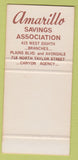 Matchbook Cover - Amarillo TX Savings Bank SAMPLE 30 Strike
