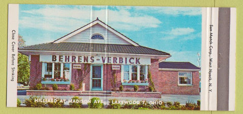 Matchbook Cover - Behrens Verbick Lakewood OH Realty 30 Strike