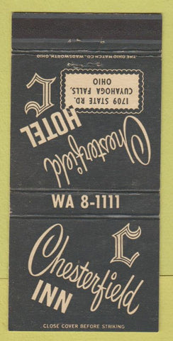 Matchbook Cover - Chesterfield Inn Cuyahoga Falls OH 30 Strike