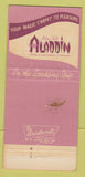 Matchbook Cover - Aladdin Hotel Casino Las Vegas NV 30 Strike