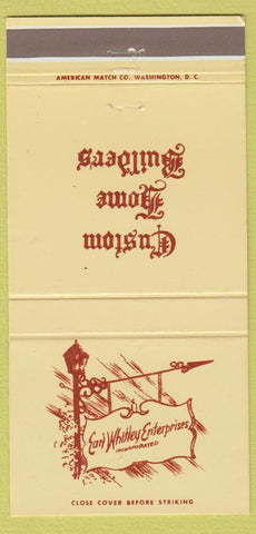 Matchbook Cover - Earl Whitley Ent Custom Homes Reno Lake Tahoe NV 30 Strike