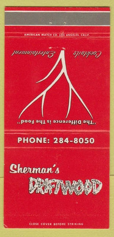 Matchbook Cover - Sherman's Driftwood Alhambra CA 30 Strike