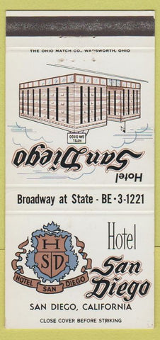 Matchbook Cover - Hotel San Diego San Diego CA 30 Strike