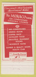 Matchbook Cover - Vernon Manor Hotel Cincinnati OH 30 Strike
