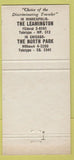 Matchbook Cover - Leamington Hotel Minneapolis North Park Chicago IL 30 Strike