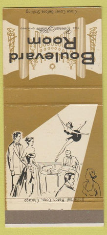 Matchbook Cover - Boulevard Room Conrad Hilton Hotels girlie 30 Strike