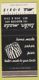Matchbook Cover - Tailor Made Cakes Pies New York City 30 Strike