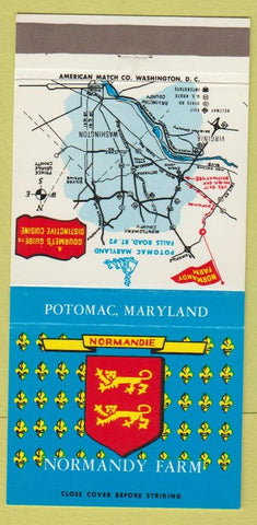 Matchbook Cover - Normandy Farm Potomac MD girlie back 30 Strike