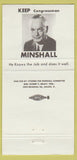 Matchbook Cover - William Minshall Congressman Ohio 30 Strike