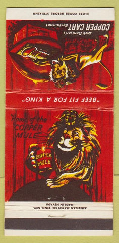 Matchbook Cover - Jack Denison's Copper Cart Las Vegas NV 30 Strike
