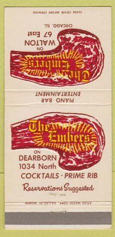 Matchbook Cover - The Embers Chicago IL 30 Strike