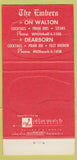 Matchbook Cover - The Embers Chicago IL 30 Strike