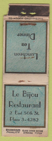 Matchbook Cover - Le Bijou Restaurant New York City DQ WORN STRIKER