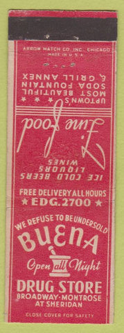 Matchbook Cover - Buena Drug Store Arrow Chicago IL