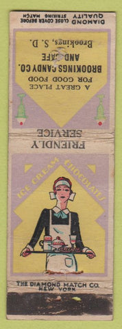 Matchbook Cover - Brookings Candy SD Cafe girlie DQ WORN