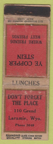 Matchbook Cover - Ye Copper Stein Laramie WY DQ WEAR