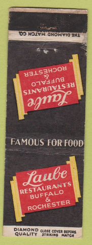 Matchbook Cover - Laube Restaurants Buffalo Rochester NY DQ