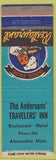 Matchbook Cover - Anderson Travelers' Inn Alexandria MN low phone