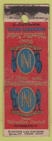 Matchbook Cover - Nicollet Hotel Minneapolis MN DQ WORN