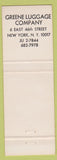 Matchbook Cover - Greene Luggage Company New York City Christmas