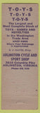 Matchbook Cover - Arlington Cycle Sport Shop Arlington VA Christmas Toys