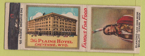 Matchbook Cover - Plains Hotel Cheyenne WY DQ