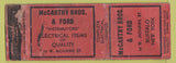 Matchbook Cover - McCarthy Bros & Ford Electric Supply Buffalo NY DQ POOR