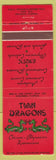 Matchbook Cover - Twin Dragons Chinese Restaurant Orlando FL