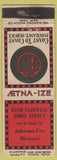 Matchbook Cover - Aetna Insurance Ruth Tazewell Jefferson City MO DQ