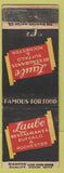 Matchbook Cover - Laube Restaurants Buffalo Rochester NY DQ