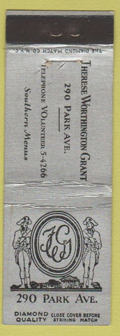 Matchbook Cover - Therese Worthing Grant restaurant New York City DQ