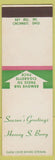 Matchbook Cover - Harvey S Berry Christmas Liquor Gin SAMPLE