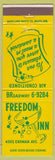 Matchbook Cover - Freedom Inn Baltimore MD