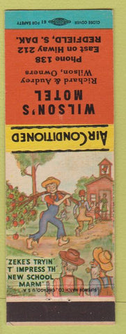 Matchbook Cover - Wilson's Motel Redfield SD low phone hillbilly
