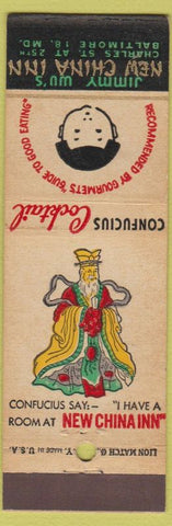Matchbook Cover - New China Inn Baltimore MD