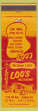 Matchbook Cover - Loo's Restaurant Yuma AZ Chinese