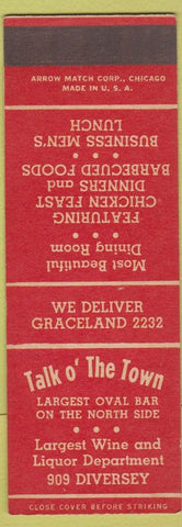 Matchbook Cover - Talk o the Town Chicago IL ARROW SAMPLE