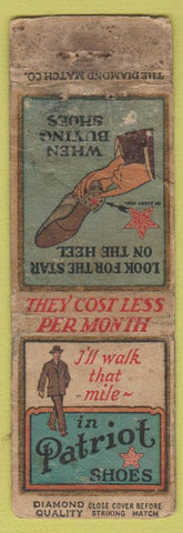 Matchbook Cover - Patriot Shoes DQ POOR LONG