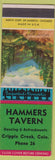 Matchbook Cover Hammers Tavern Cripple Creek Colorado low phone # crease SAMPLE