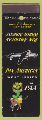 Matchbook Cover - Pan Am Airlines West Indies girlie
