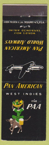 Matchbook Cover - Pan Am Airlines West Indies girlie
