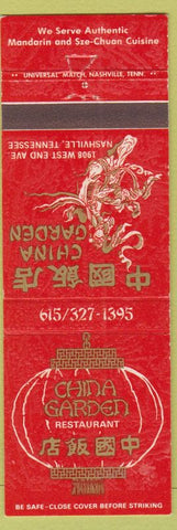 Matchbook Cover - China Garden Chinese Restaurant Nashville TN
