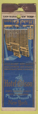 Matchbook Cover - Hotel Edison New York City WEAR
