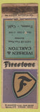 Matchbook Cover - Firestone Tires Iversen Carlton Fresno CA DQ WEAR